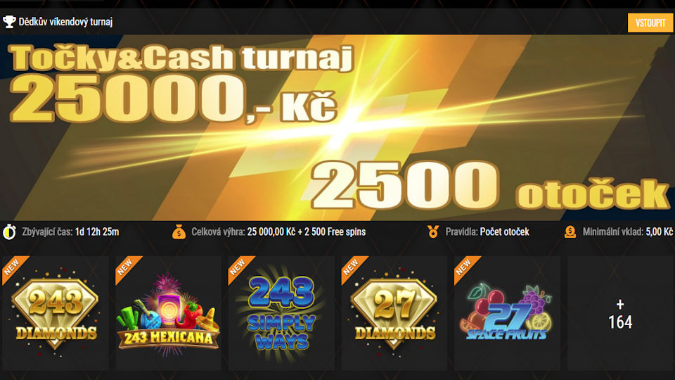 Točky a cash turnaj